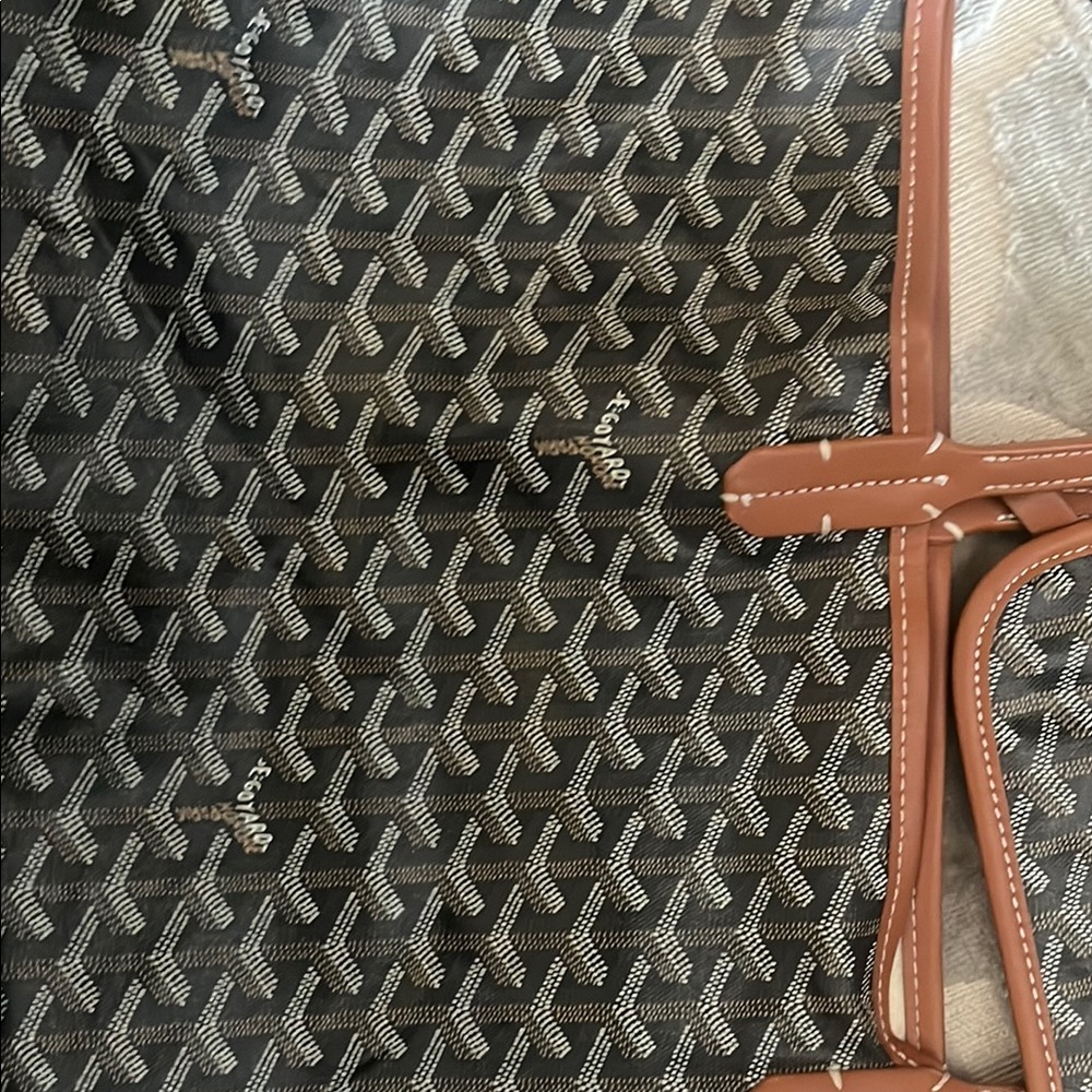 Goyard Black and Brown Geometric Pattern Tote